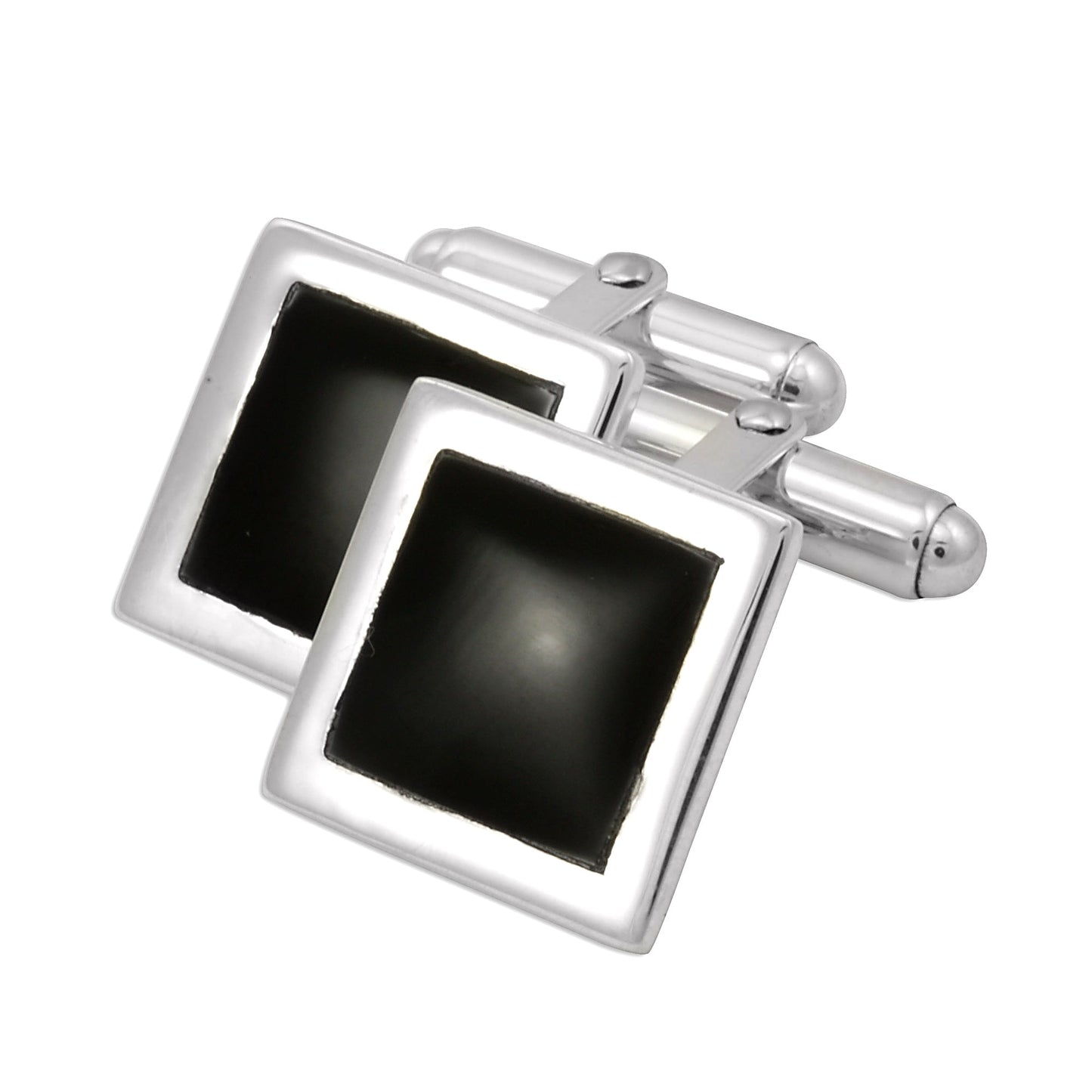 Sterling Silver Onyx Square Cufflinks