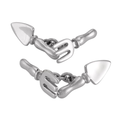 Sterling Silver Fork & Trowel Cufflinks