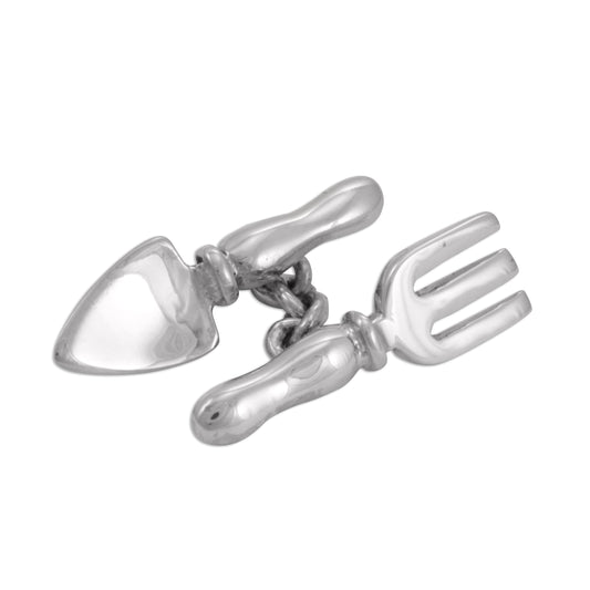 Sterling Silver Fork & Trowel Cufflinks