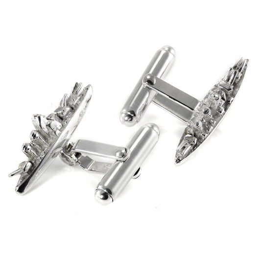 Sterling Silver Battleship Cufflinks