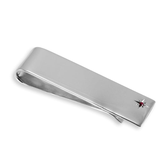 Sterling Silver Ruby Money Clip