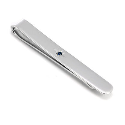 Sterling Silver & Sapphire Gemstone Tie Slide