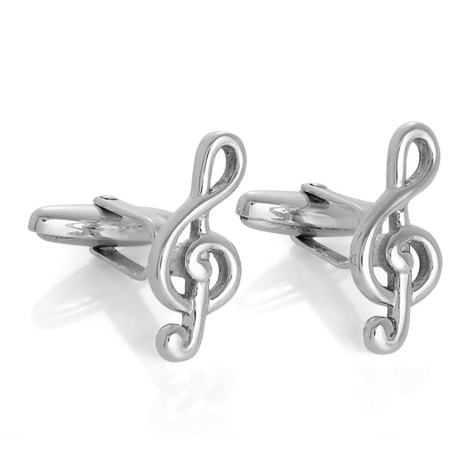 Sterling Silver Treble Clef Cufflinks