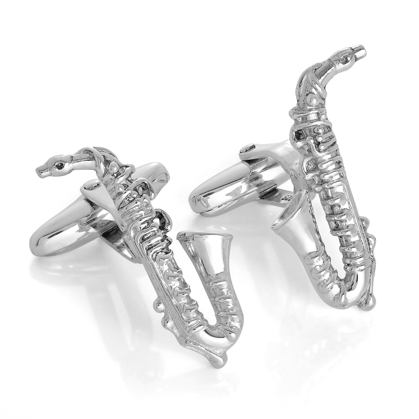 Sterling Silver Saxophone Cufflinks