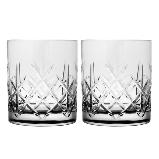 Set of 2 Old Fashioned 10oz Glass Tumblers