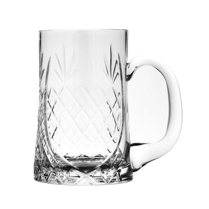 Lead Crystal Cut 1 Pint Glass Tall Straight Tankard