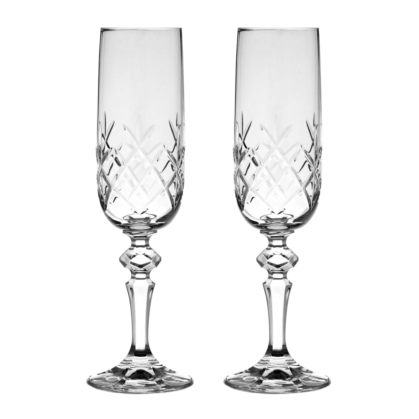 Pair of Glass Champagne Flutes