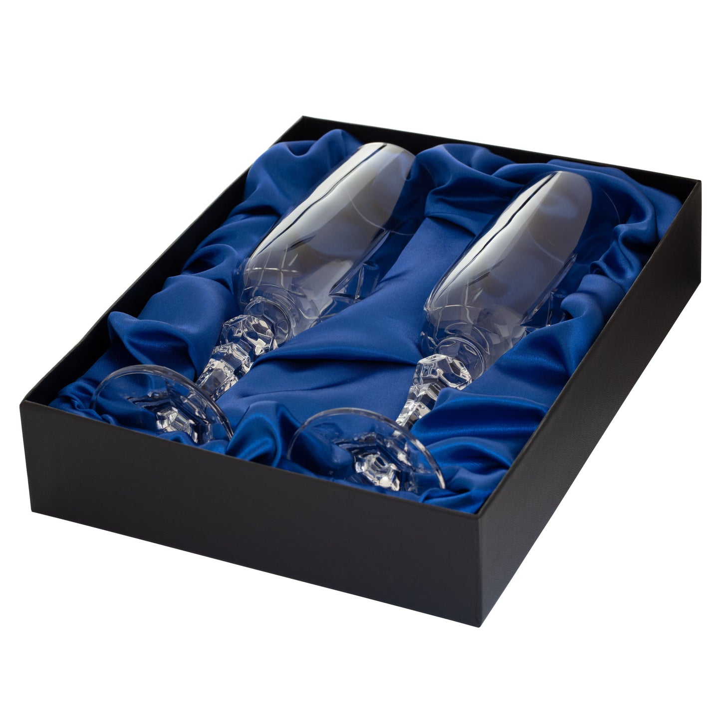 Pair of Engravable Glass Champagne Flutes