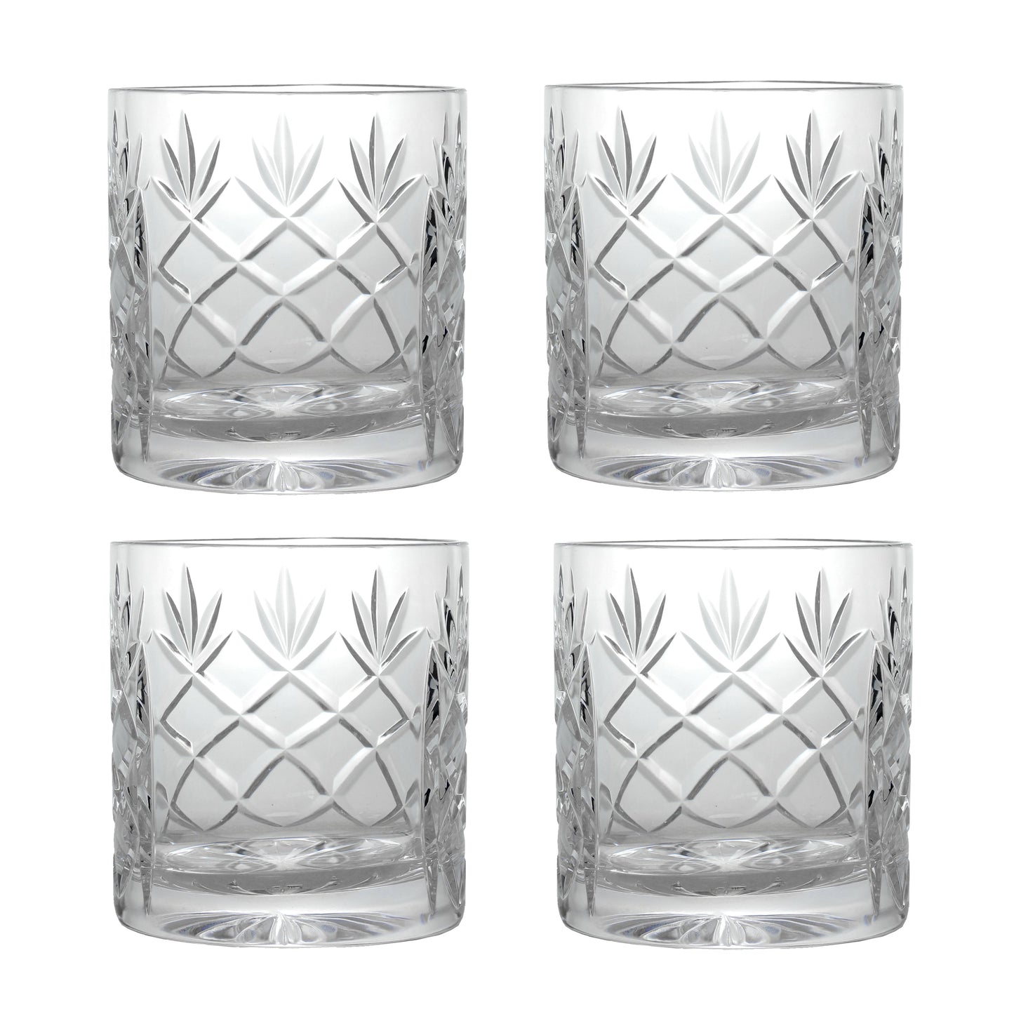 Set of 4 Old Fashioned 10oz Engravable Glass Tumblers