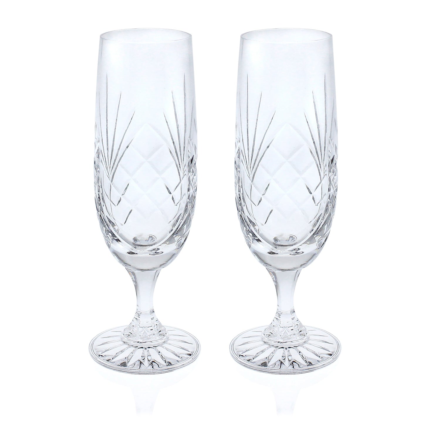 Pair of Engravable Glass Champagne Flutes