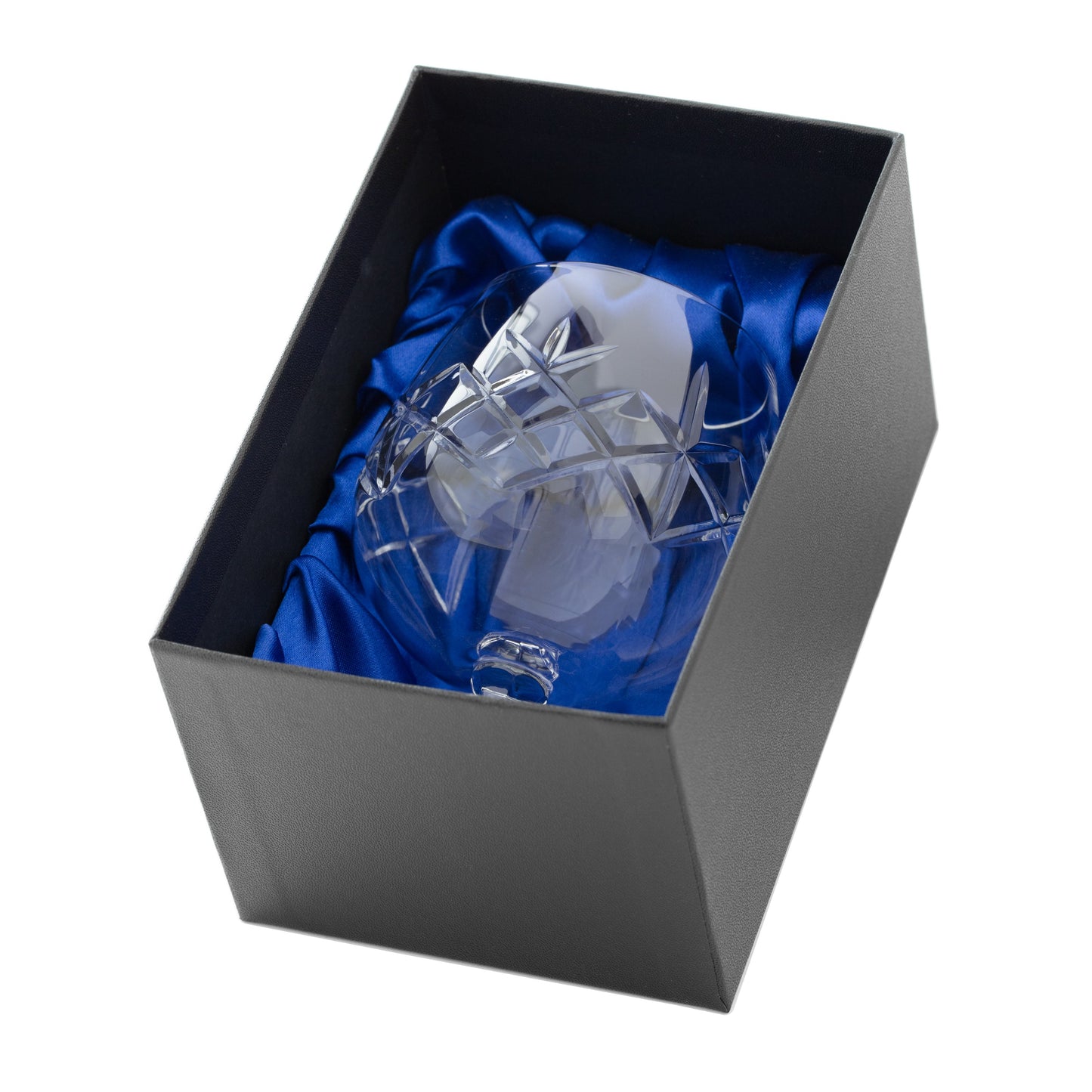 Large Hand Cut Crystal Brandy Glass