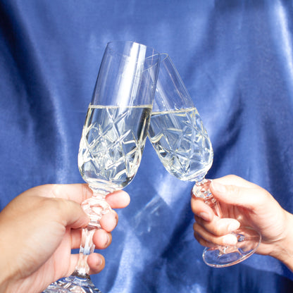 Pair of Glass Champagne Flutes