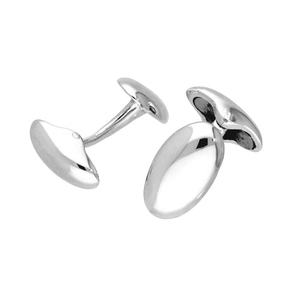 Sterling Silver Oval Swivelback Cufflinks