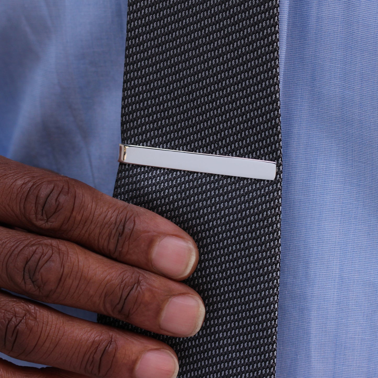 Sterling Silver Plain Engravable Tie Slide