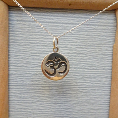 Sterling Silver Round Buddha Face Pendant Necklace 14 - 32 Inches