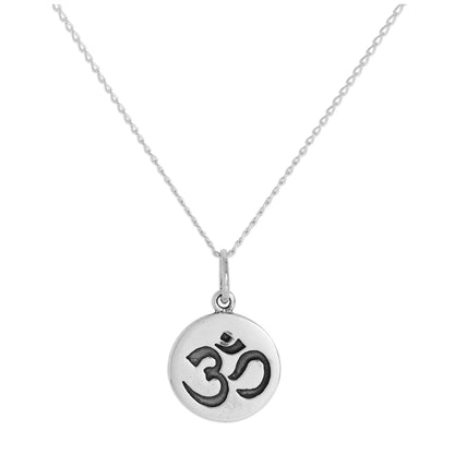Sterling Silver Round Omh Pendant Necklace 14 - 32 Inches