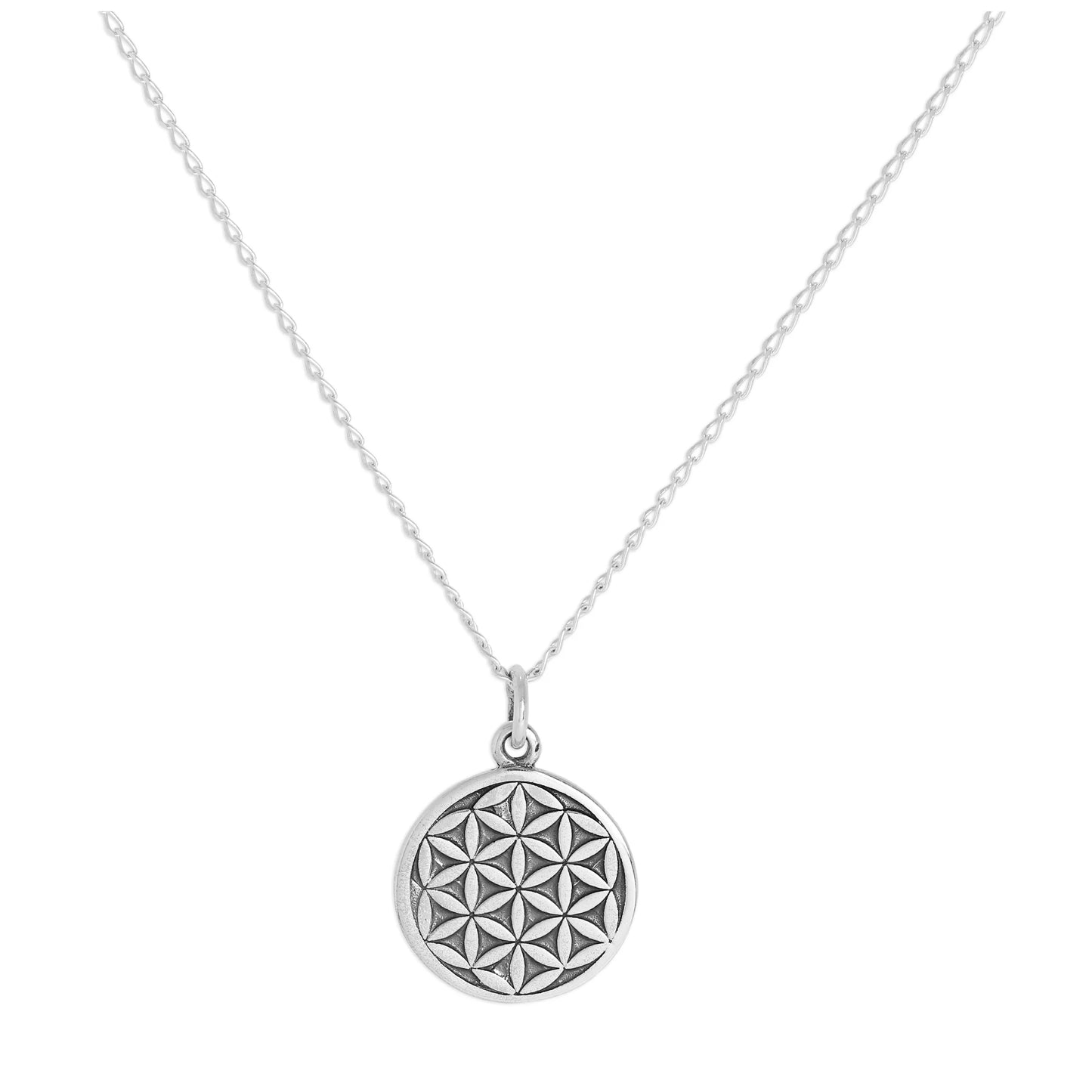 Sterling Silver Flower of Life Pendant Necklace 14 - 32 Inches