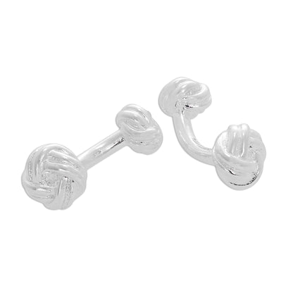 Sterling Silver Silk Knot Cufflinks