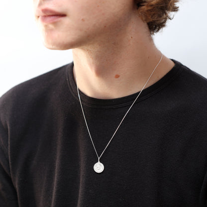 Matt Sterling Silver Saint Christopher Medal Pendant Necklace 16 - 22 Inches