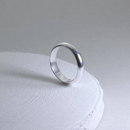 Sterling Silver 4mm D Shaped Wedding Band Ring Size I - Z+6