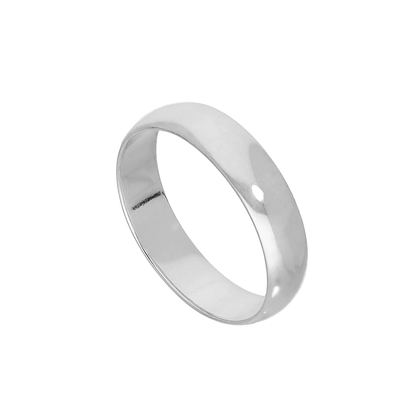 Sterling Silver 4mm D Shaped Wedding Band Ring Size I - Z+6