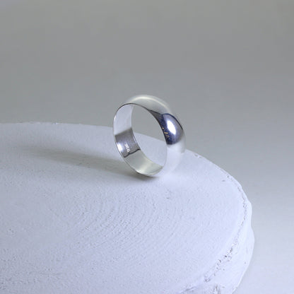 Sterling Silver 5mm D Shaped Wedding Band Ring Size I - Z+5