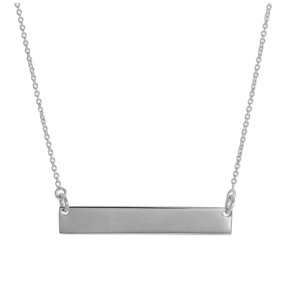 Sterling Silver Engravable Bar 16 Inch Necklace