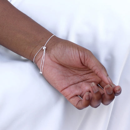 Sterling Silver Adjustable Bracelet with Curved Engravable Bar