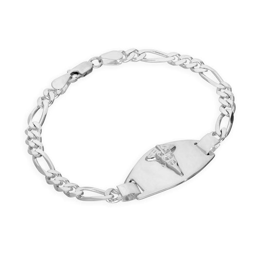 Sterling Silver 6mm Curb Engravable Medical Alert Bracelet 7.5 Inches