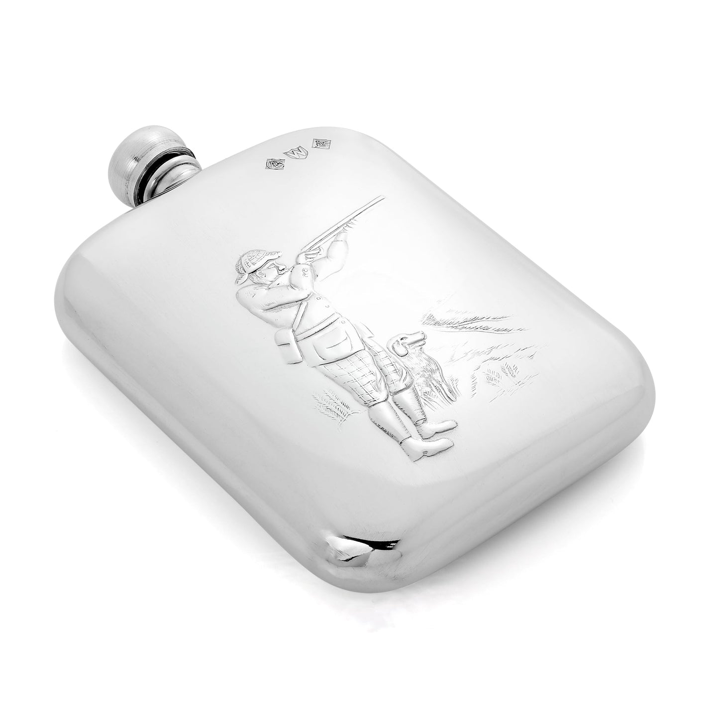 Handmade 6oz Pewter Shooting Hip Flask