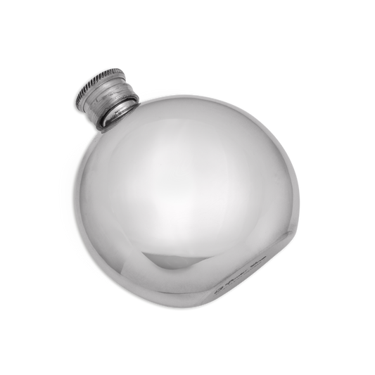Handmade 4oz Round Pewter Pocket Hip Flask