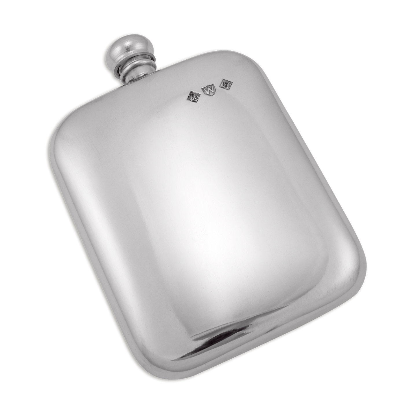 Sayers London 6oz Pewter Engravable Hip Flask & Leather Pouch