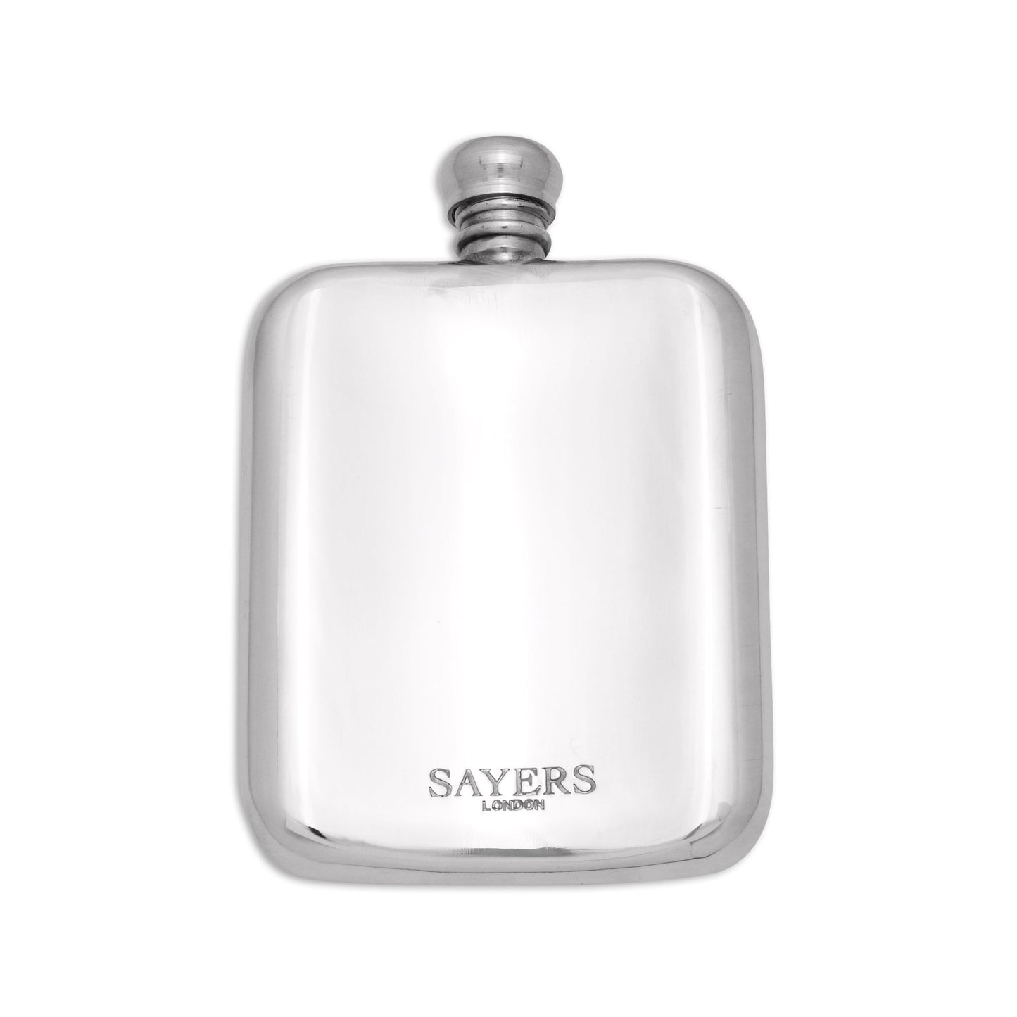 Sayers London Handmade Classic 4oz Pewter Engravable Hip Flask