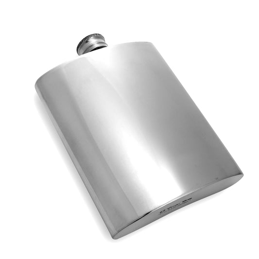 6oz Handmade Plain Pewter Engravable Hip Flask