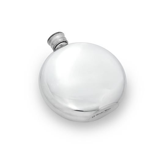 6oz Handmade Plain Round Pewter Engravable Hip Flask