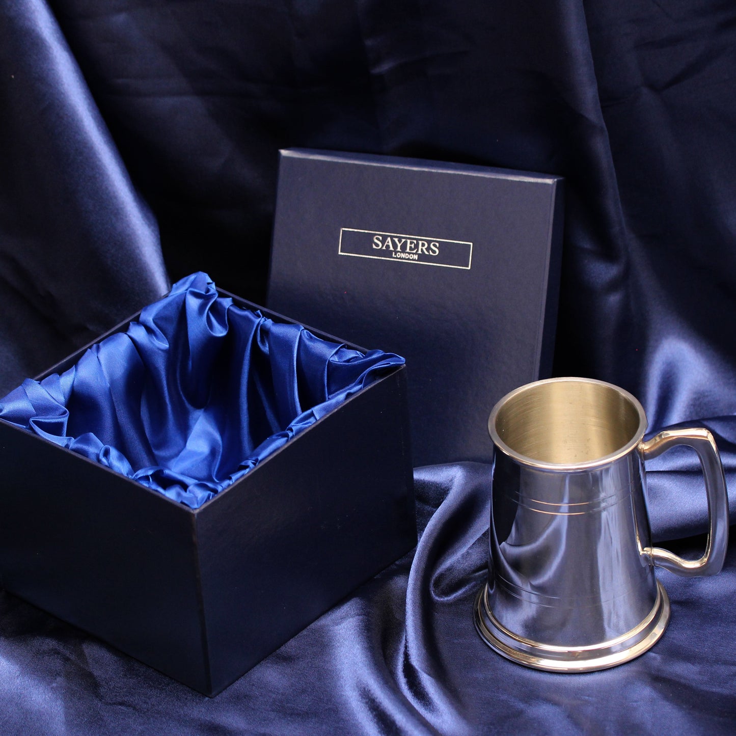 Handmade Pewter Double Band 1 Pint Tankard