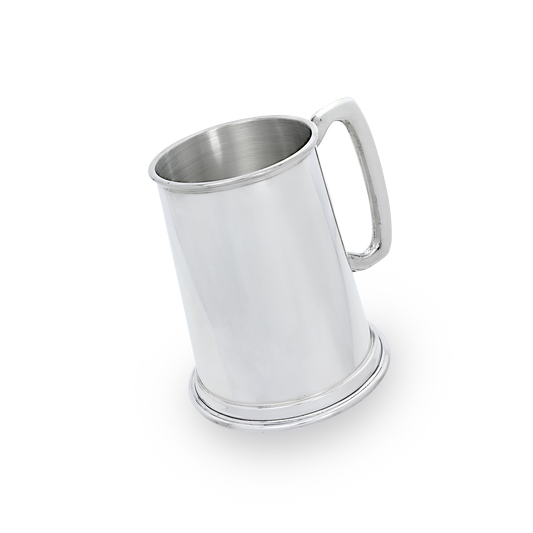 Handmade Pewter Plain 1 Pint Tankard