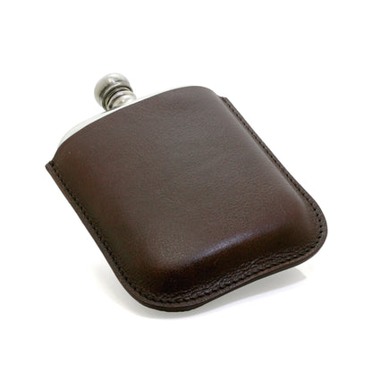 Sayers London 6oz Pewter Engravable Hip Flask & Leather Pouch