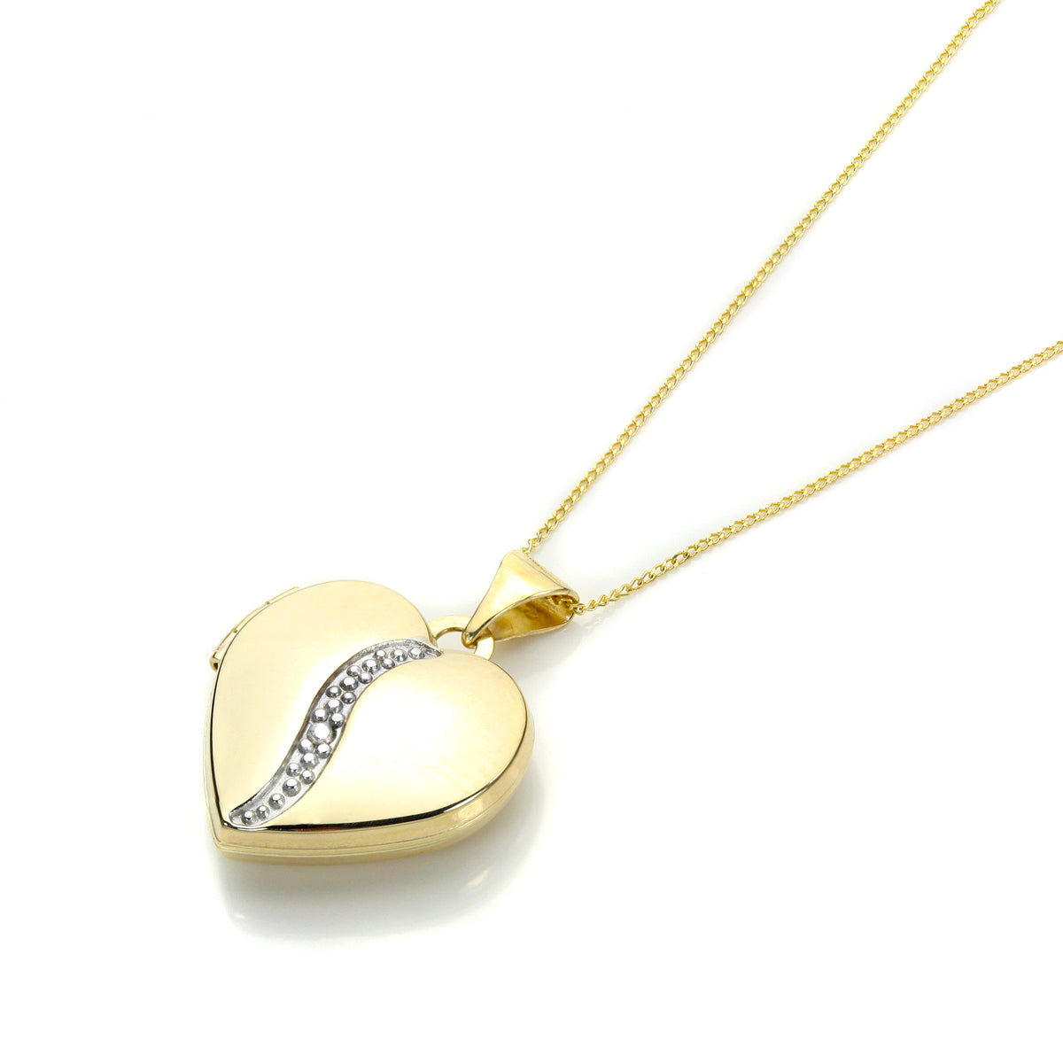 Yellow Gold Heart Shape Locket with Diamond