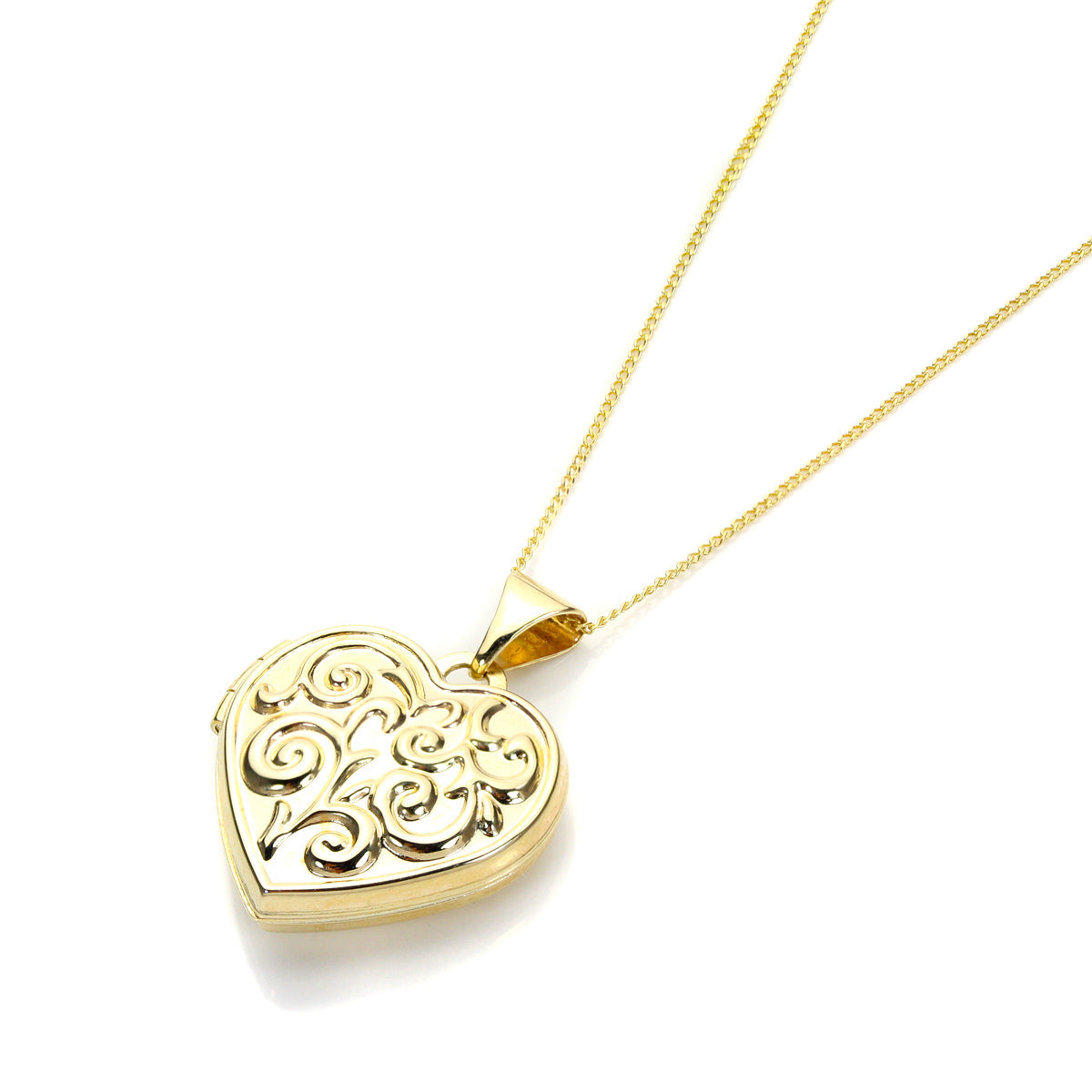 Yellow Gold Heart Shape Locket with design