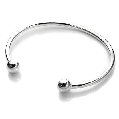 Solid Sterling Silver Torque Bangle Baby Maiden & Adult