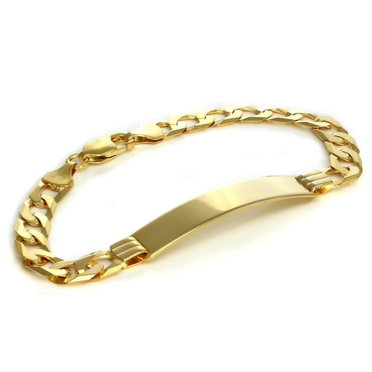 SL-LONG-04 | 9ct Gold Heavy Curb Gents ID Plate Bracelet - 7 Inches