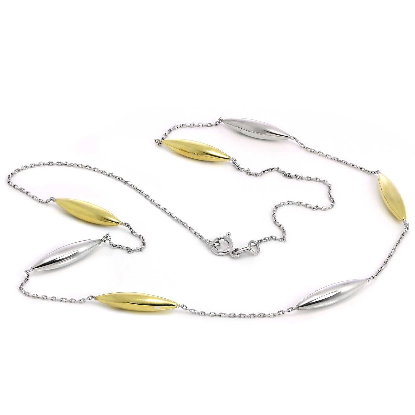 9ct Mixed Gold Fine 17 Inch Collarette Necklace