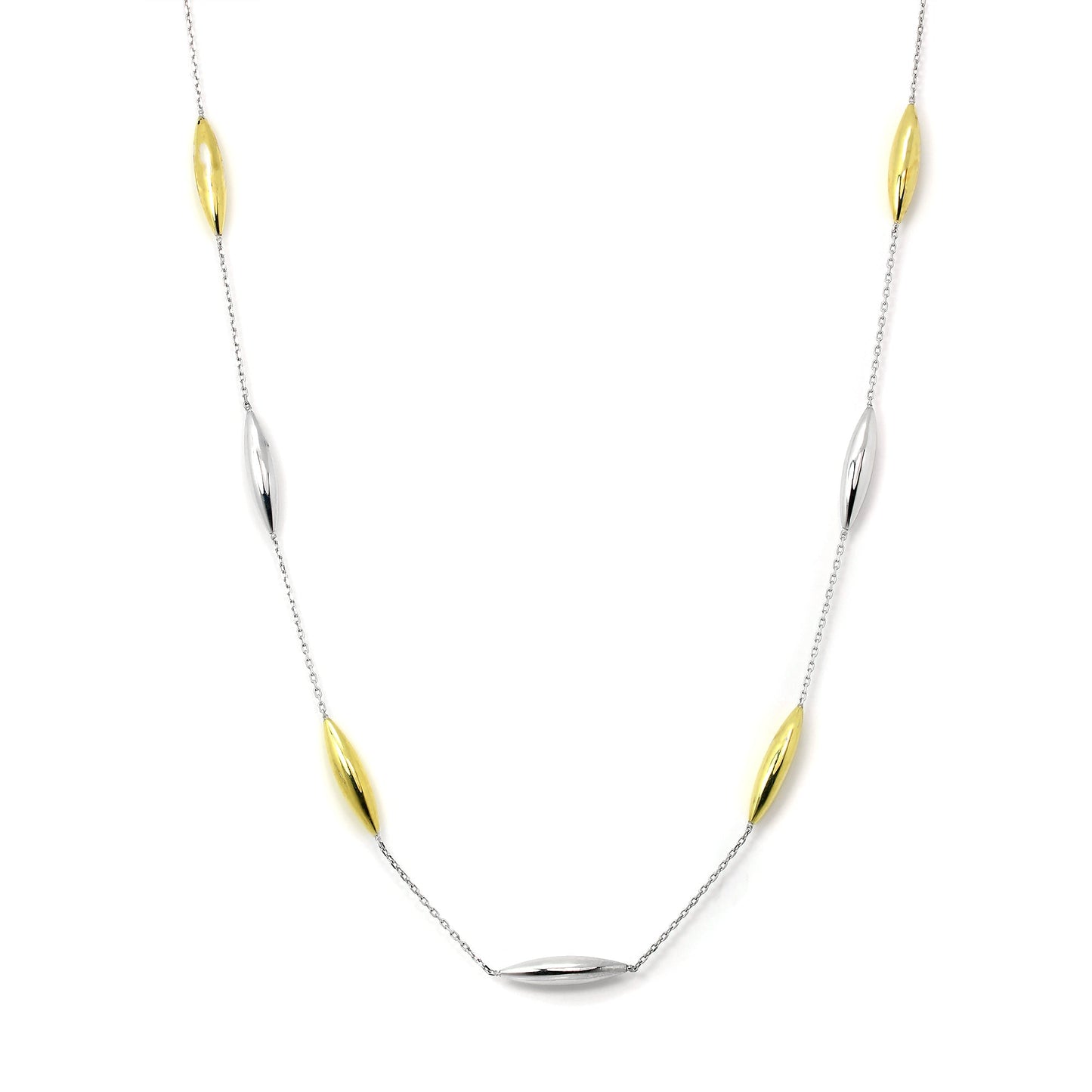 9ct Mixed Gold Fine 17 Inch Collarette Necklace