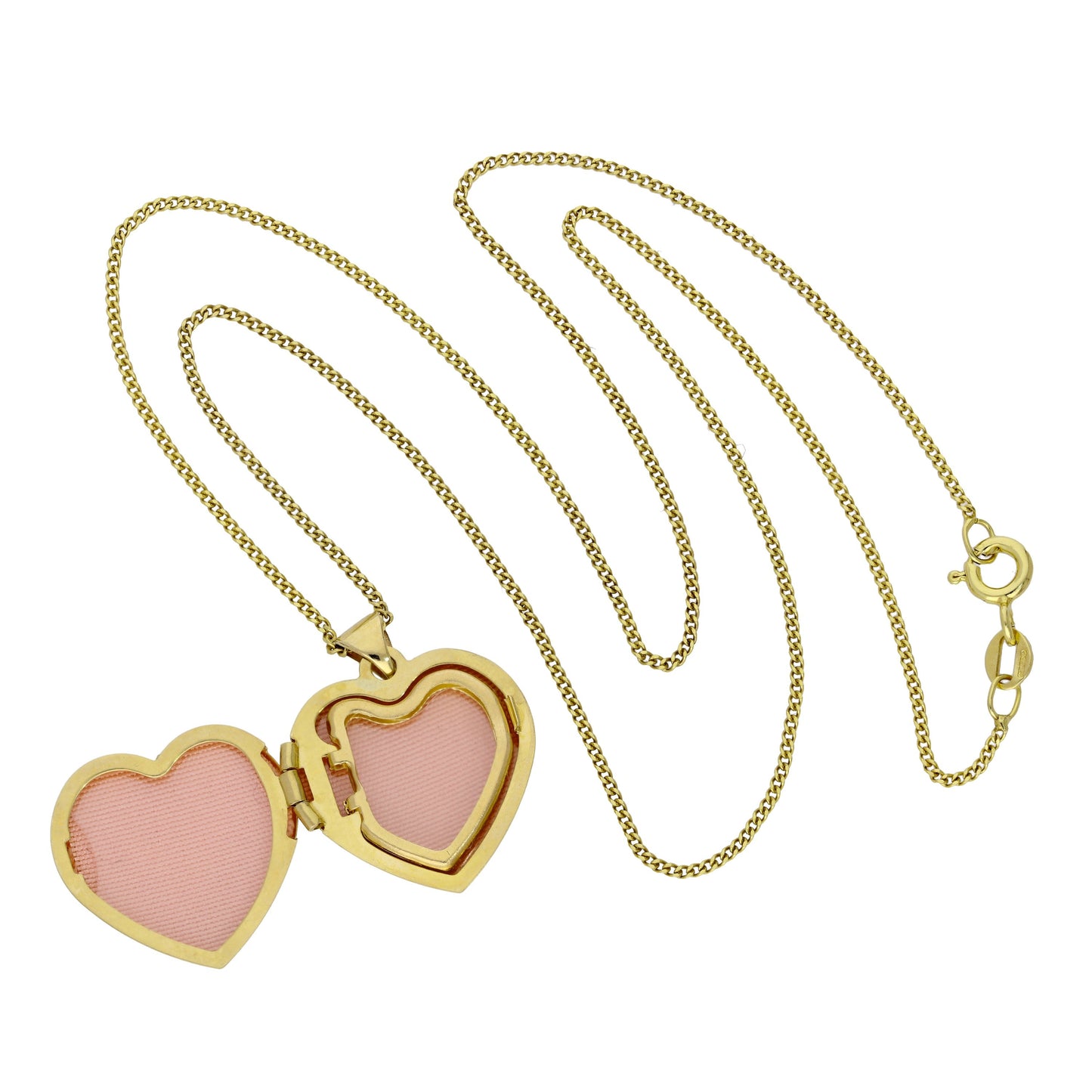 9ct Gold 4 Photo Heart Family Locket w White Gold Design on Chain 16 - 20 Inches