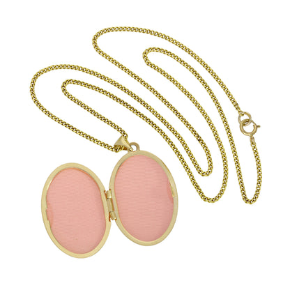 9ct Gold & Diamond Locket with White Gold Swirl Necklace 16 - 20 Inches