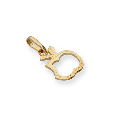 9ct Gold Bitten Apple Outline Charm