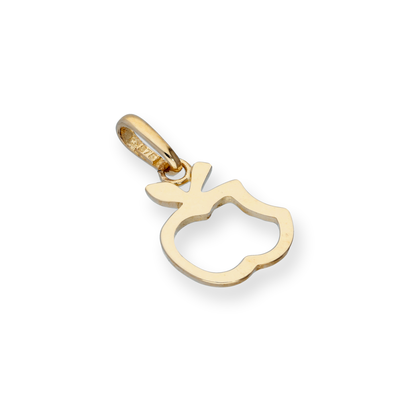 9ct Gold Bitten Apple Outline Charm