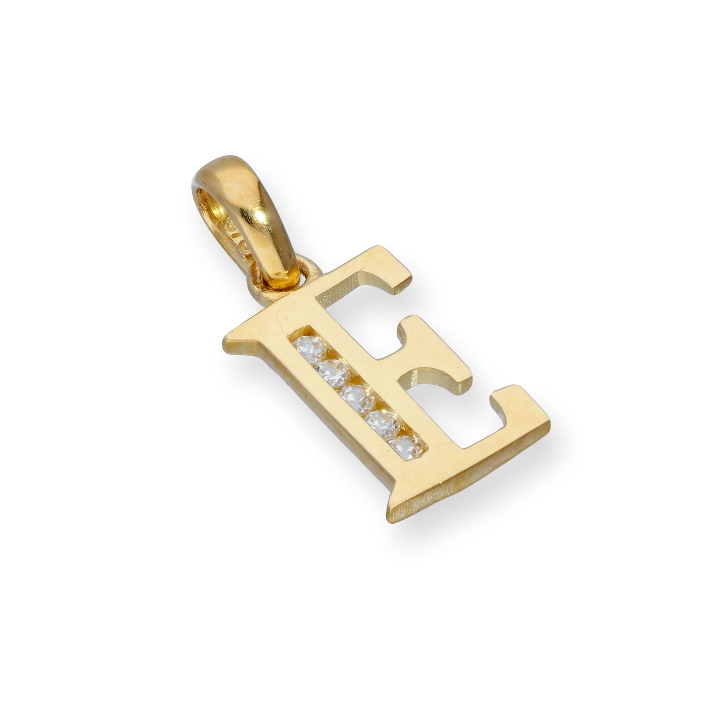 9ct Gold & Clear CZ Crystal Hanging Alphabet Letter Charm A-Z