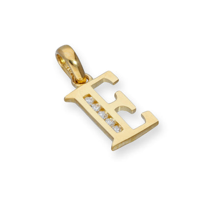 9ct Gold & Clear CZ Crystal Hanging Alphabet Letter Charm A-Z
